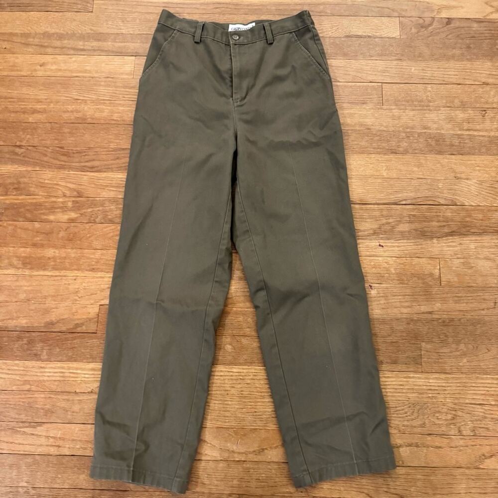 Cabin Creek olive high-rise straight leg chino pants size 10P
 b51